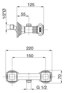 Смеситель для ванны CEZARES Olimp DS-03/24-O, вентильный фотография 2