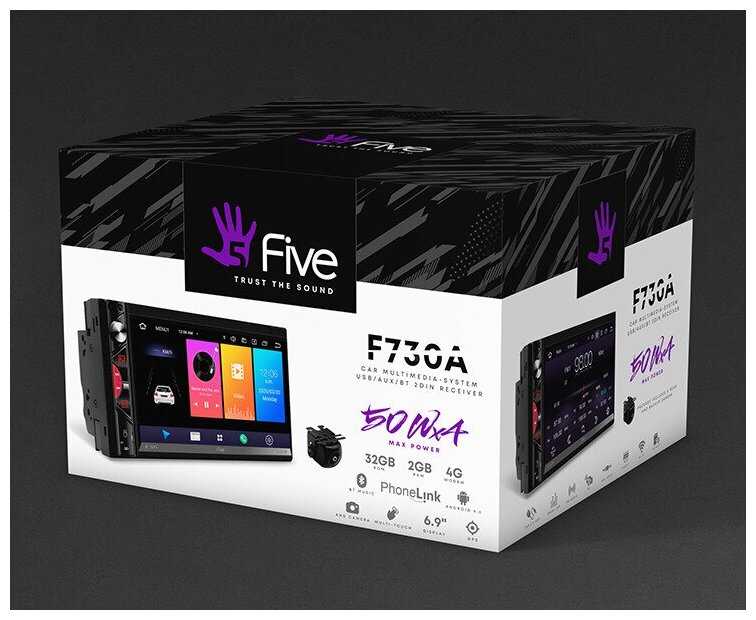 Автомагнитола Мультимедиа Five F730A 2din Adndroid 10 2/32Gb, BT, MirrorLink фотография 2