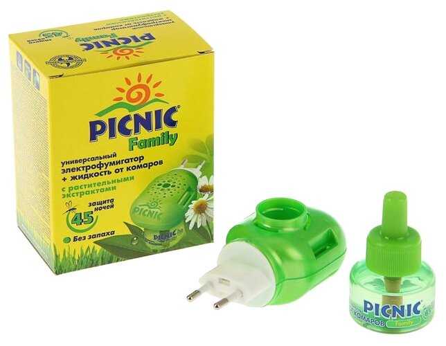 Фумигатор + жидкость Picnic Family от комаров с растительным экстрактом фотография 2