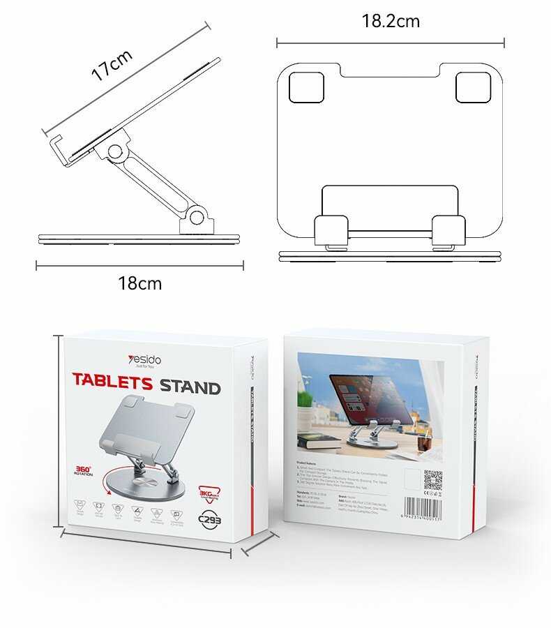 Настольный держатель для планшета/ноутбука Yesido Tablets Stand (C293) фотография 5