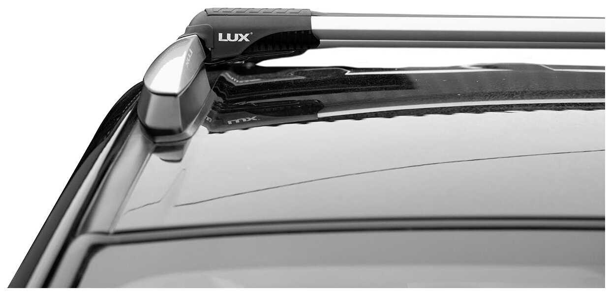 Багажник на крышу LUX HUNTER L46-R для TOYOTA HILUX VII пикап 2004-2015 классические рейлинги, на рейлинги с просветом, серый фотография 5