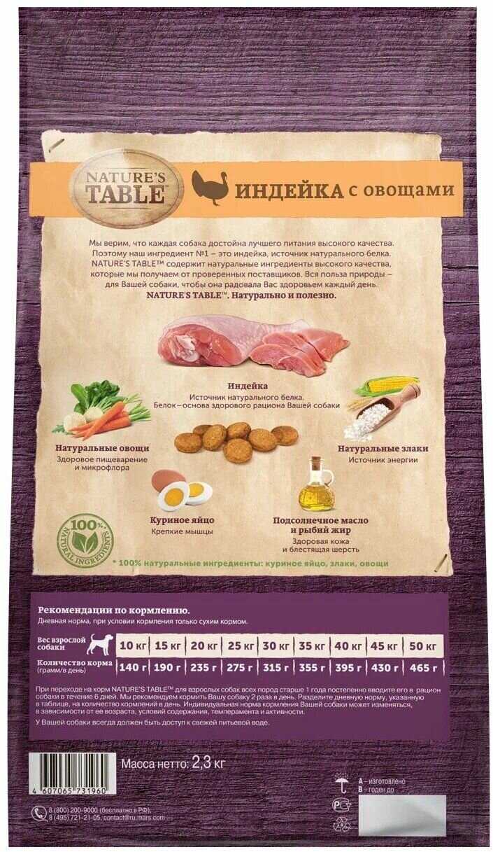 Корм для собак Nature's Table индейка, с овощами фотография 8