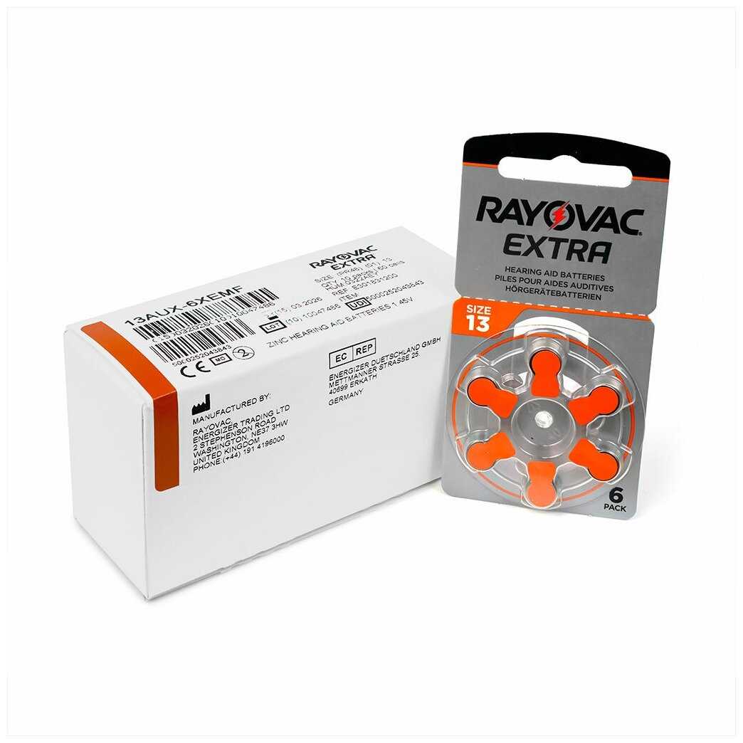 Элемент питания Rayovac Extra ZA13 BL-6 фотография 1