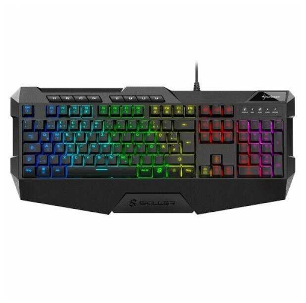 Sharkoon Skiller SGK4 Игровая клавиатура (резиновые колпачки, RGB подсветка, USB) фотография 8