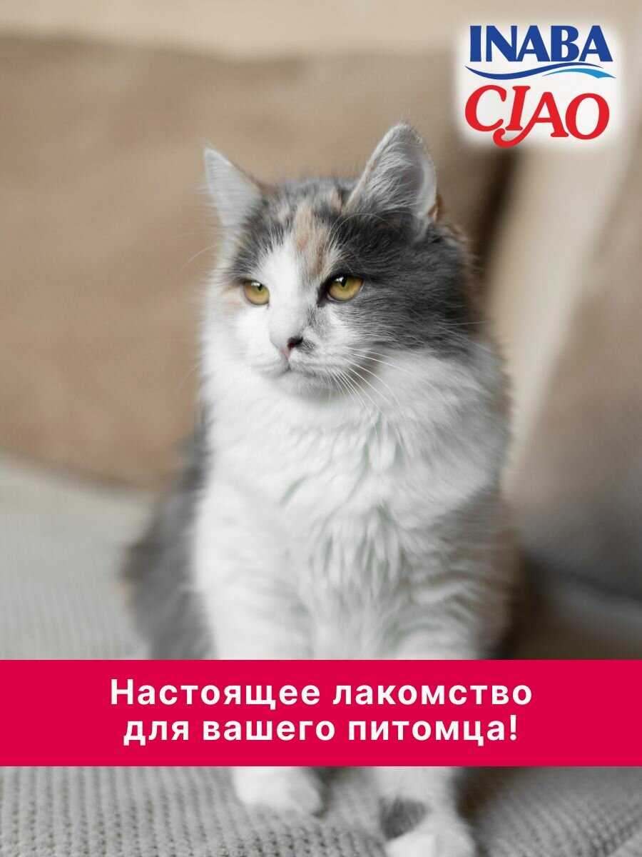 Лакомство-пюре для кошек Inaba Ciao Churu Куриное филе и креветка фотография 18
