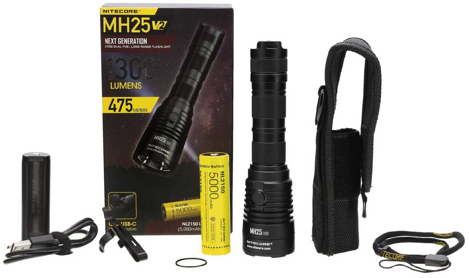 Фонарь Nitecore MH25 V2 Luminus SST-40-W подствольный, 1300 люмен фотография 5