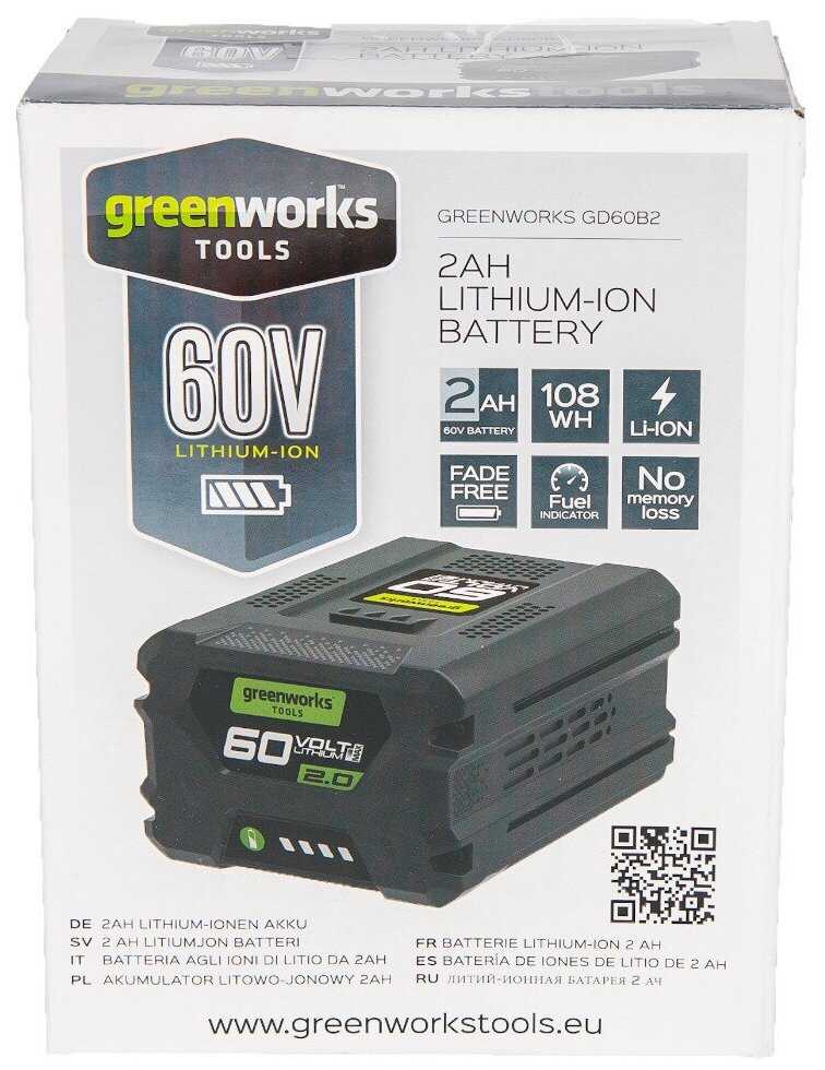 Greenworks G60B2 (2918307) 60 В фотография 4