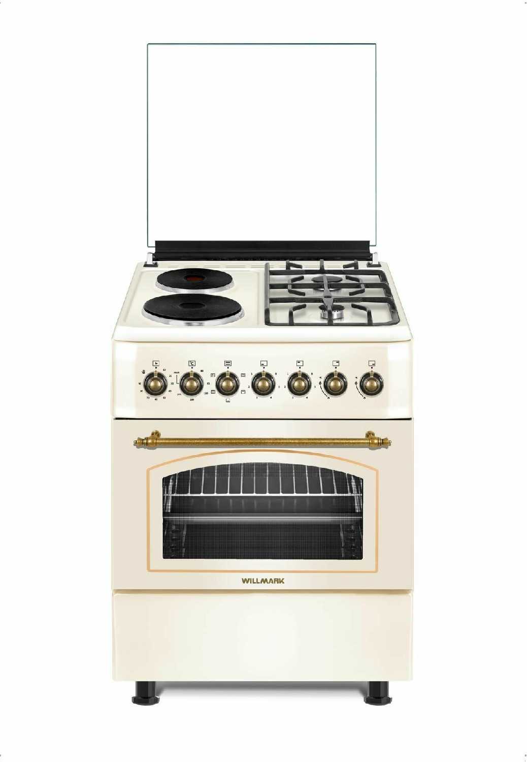 Плита газоэлектрическая WILLMARK CS-6624 (2+2, эл. духовка, конвекция, таймер, эл. подж, г/к) фотография 1