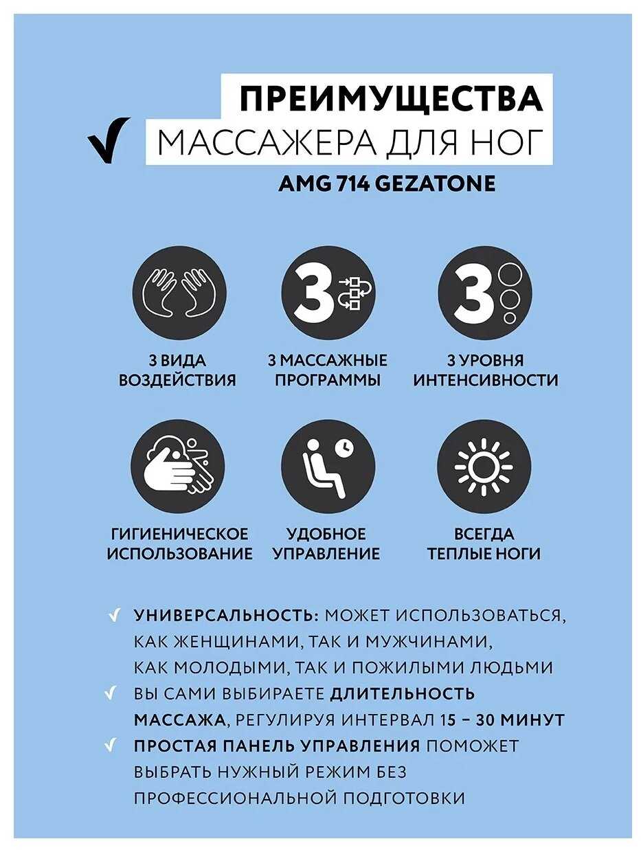 Комбинированный массажер для ног Gezatone AMG714 фотография 10