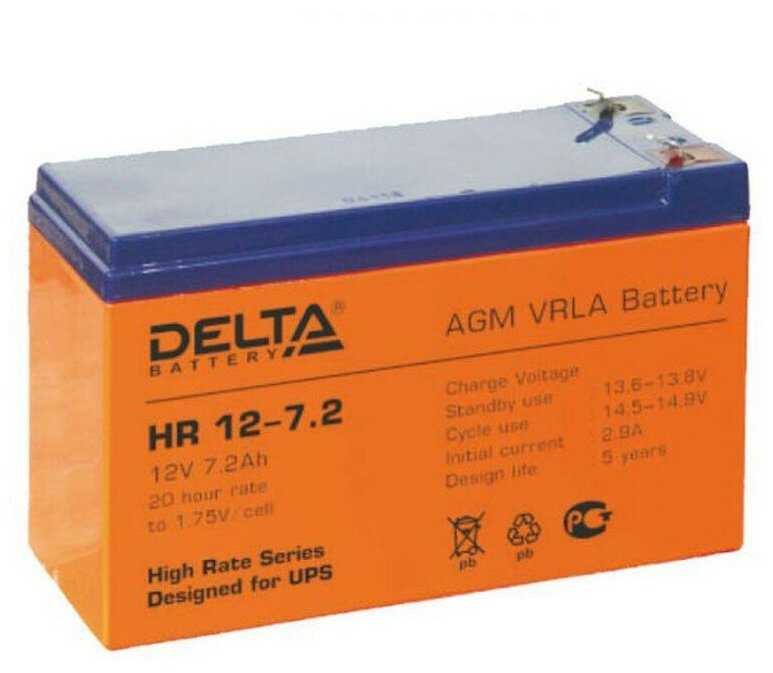 Аккумуляторная батарея DELTA HR 12-7.2 (12В) фотография 12