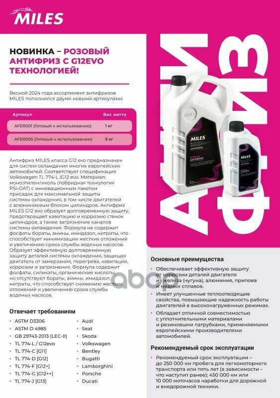 Антифриз G12 Evo Miles (AFER001) фотография 1