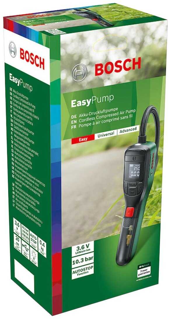 Ручной велонасос Bosch EasyPump, металл фотография 5