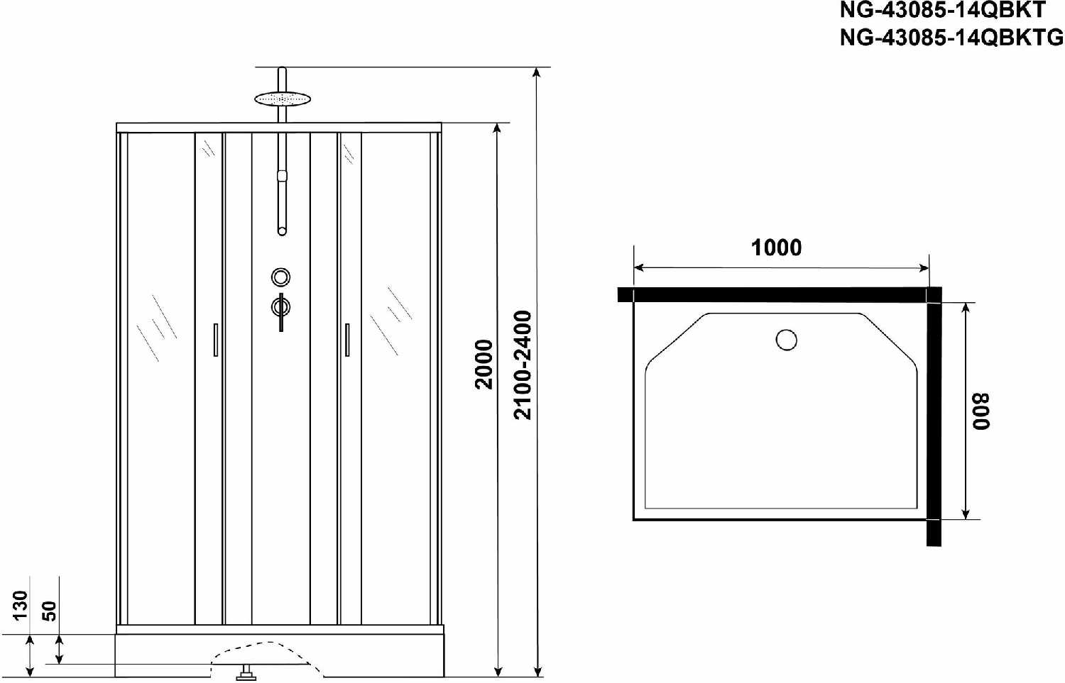 Душевая кабина Niagara NG-43085-14QBKTG фотография 3