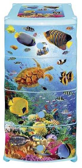 Бельевой комод violet 4 секции, с круглыми ручками фотография 1