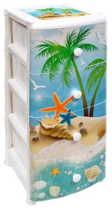 Бельевой комод violet 4 секции, с круглыми ручками фотография 2