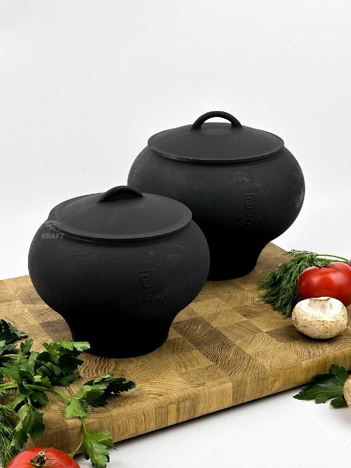 Комплект чугунных горшков Комплект чугунных горшков (2.5 л и 4 л) фотография 30