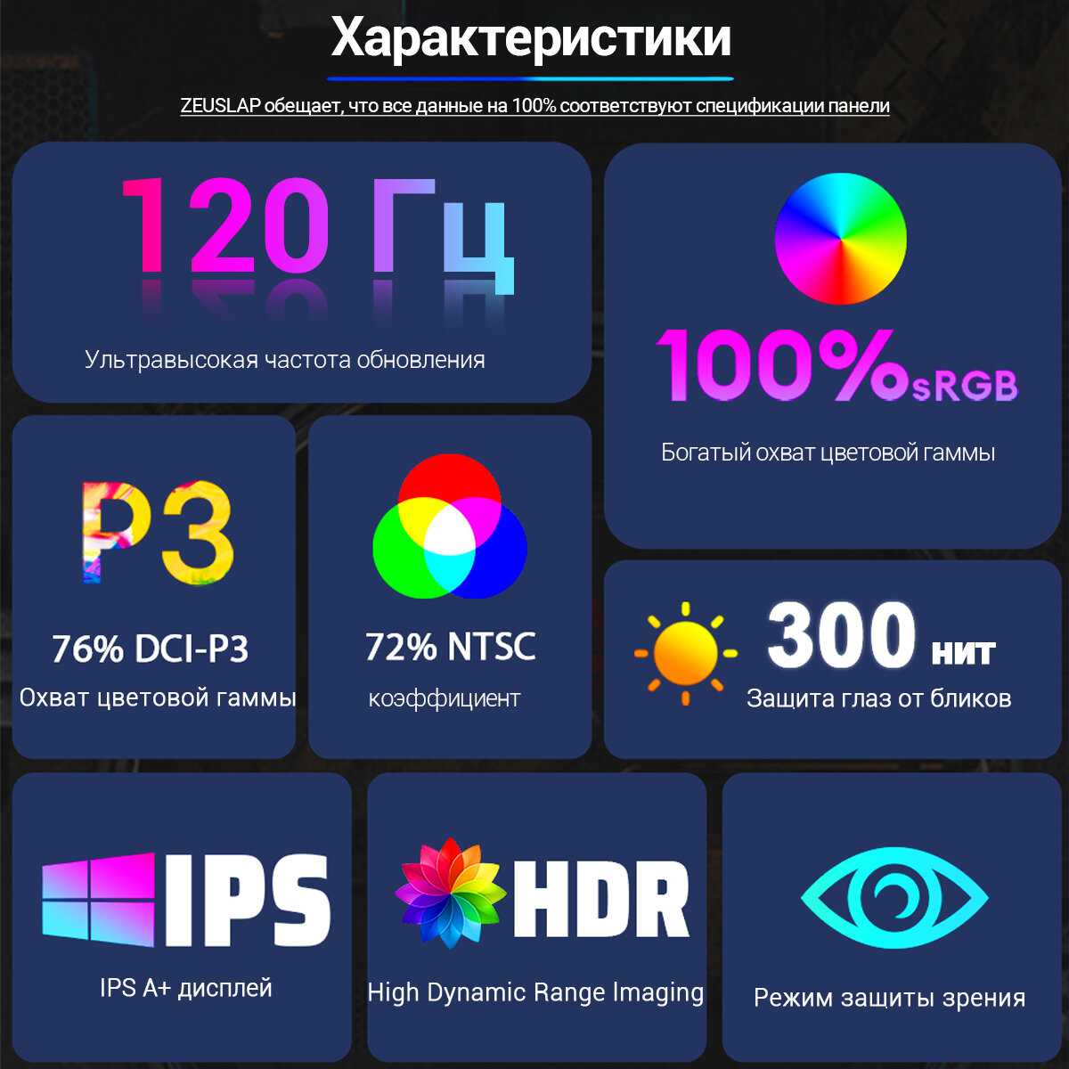 Портативный монитор ZEUSLAP P16 19201200 120Hz фотография 2
