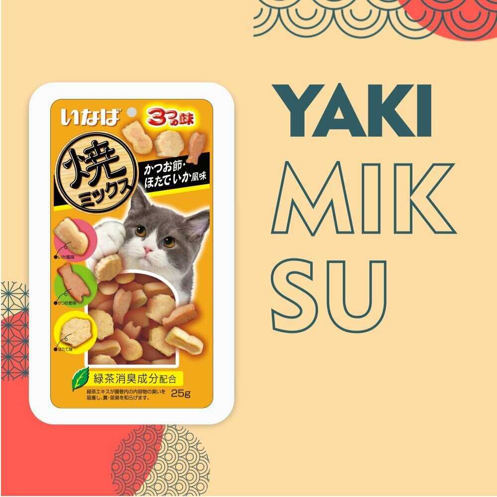 Лакомство INABA Yaki Miksu (Запеченное ассорти для кошек) фотография 5
