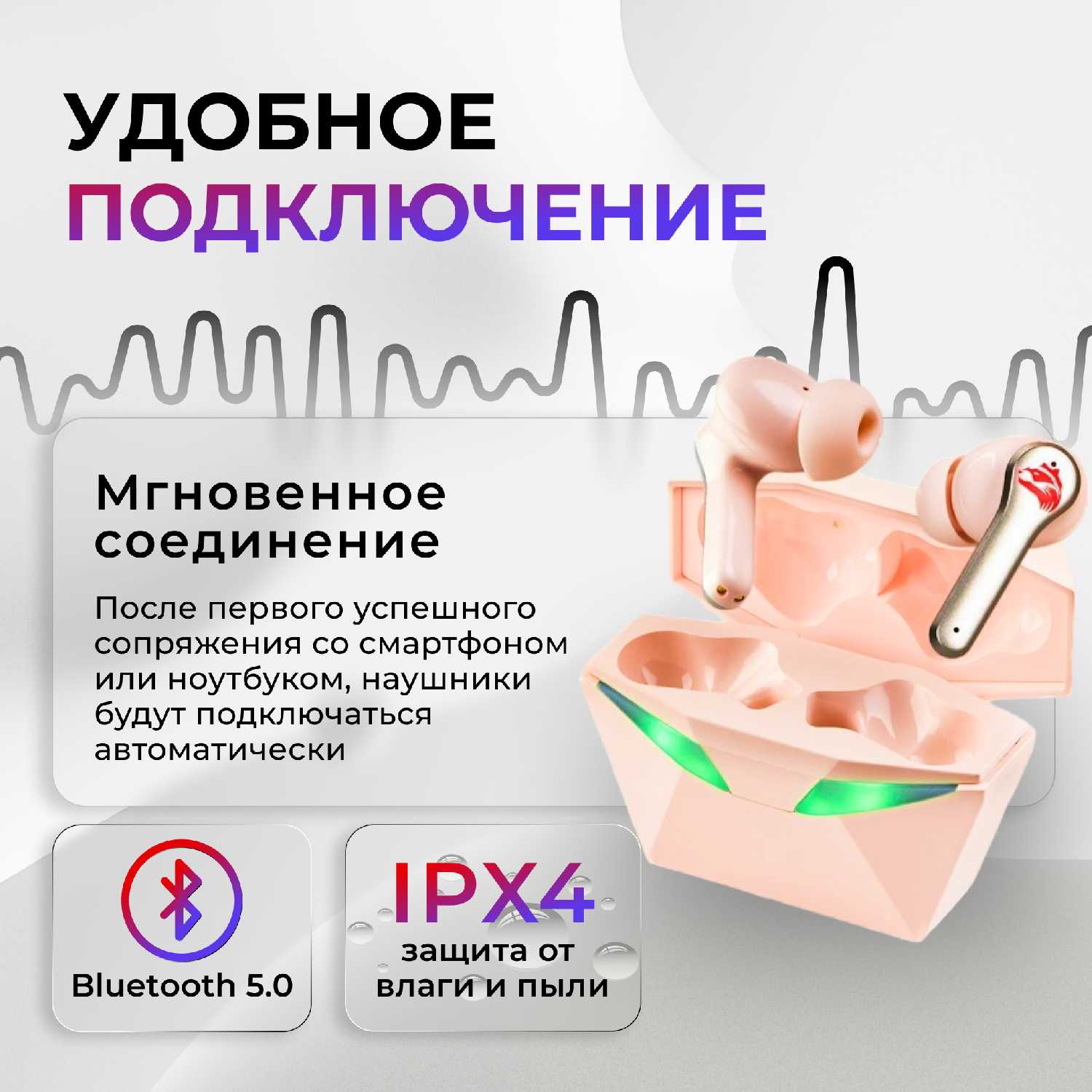 Спортивные беспроводные наушники INCOOL TWS фотография 13