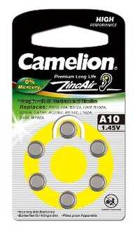 Батарейки Camelion Zinc Air 10 Mercury Free (A10-BP6) фотография 1
