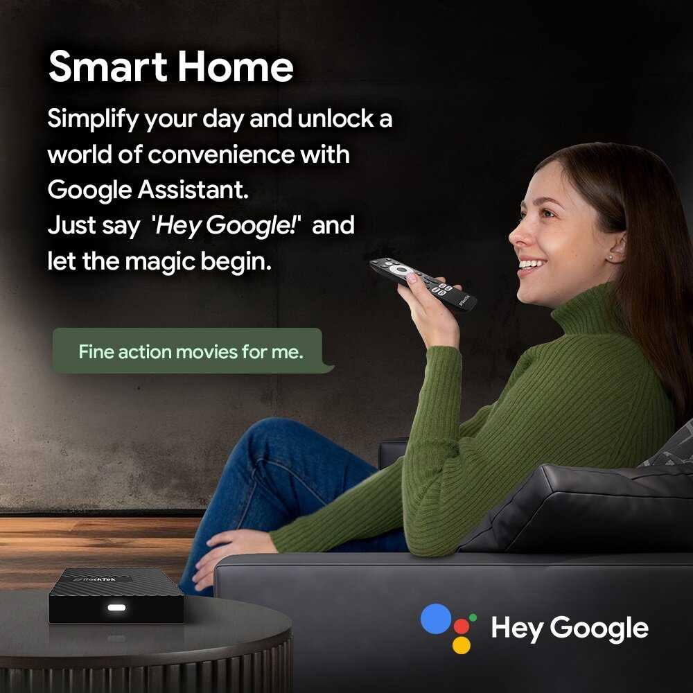 ТВ-приставка RockTek GB1 TV Dongle 2ГБ/16ГБ Realtek1315C Google TV 12 фотография 5