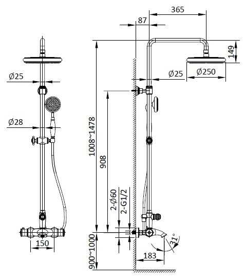 Душевой комплект AltroBagno Beatrice (03-04.08) фотография 1