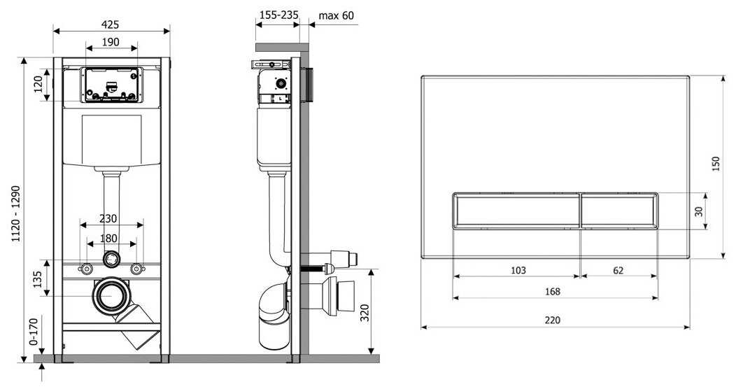 Комплект инсталляции для подвесного унитаза 4 в 1 Lavinia Boho Relfix 38010010 (rectangular) фотография 7