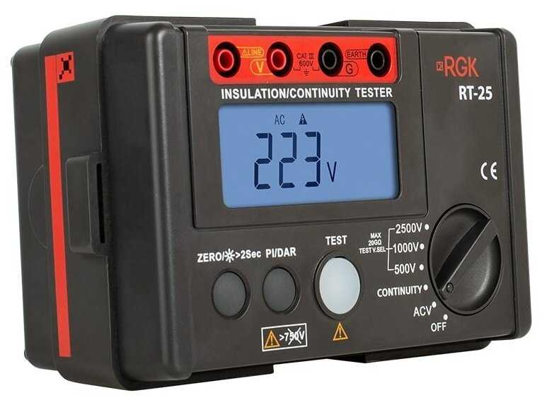 Мегаомметр цифровой RGK RT-25 фотография 6