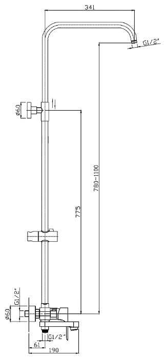 Душевая стойка RUSH ST4235-40, хром фотография 1