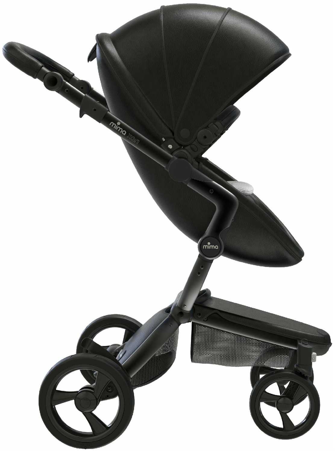 Коляска 2в1 Mima Xari Black на чёрном шасси с матрасиками Stone white фотография 3