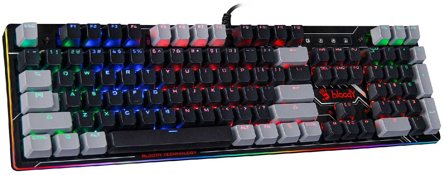 Клавиатура A4Tech Bloody B808N механическая черныйсерый USB for gamer LED фотография 1