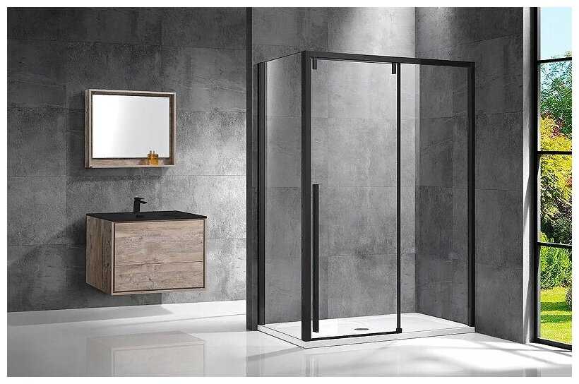 Душевой уголок Vincea Lugano VSR-1L8012CLB-1 120х80х195 профиль чёрный, стекло прозрачное фотография 1
