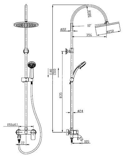 Душевая стойка Elghansa MONDSCHEIN 2330235-2D, хром фотография 1