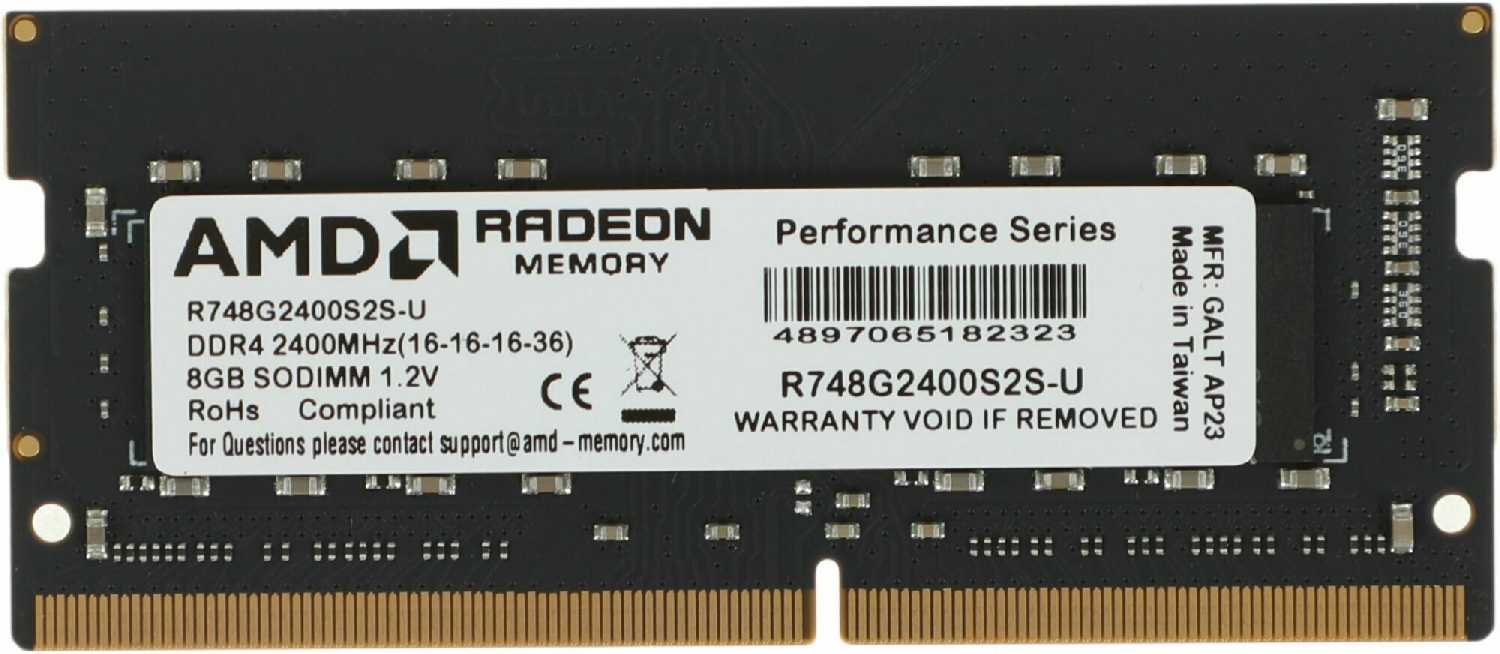 Оперативная память AMD Radeon R7 Performance (R748G2400S2S-U) фотография 1