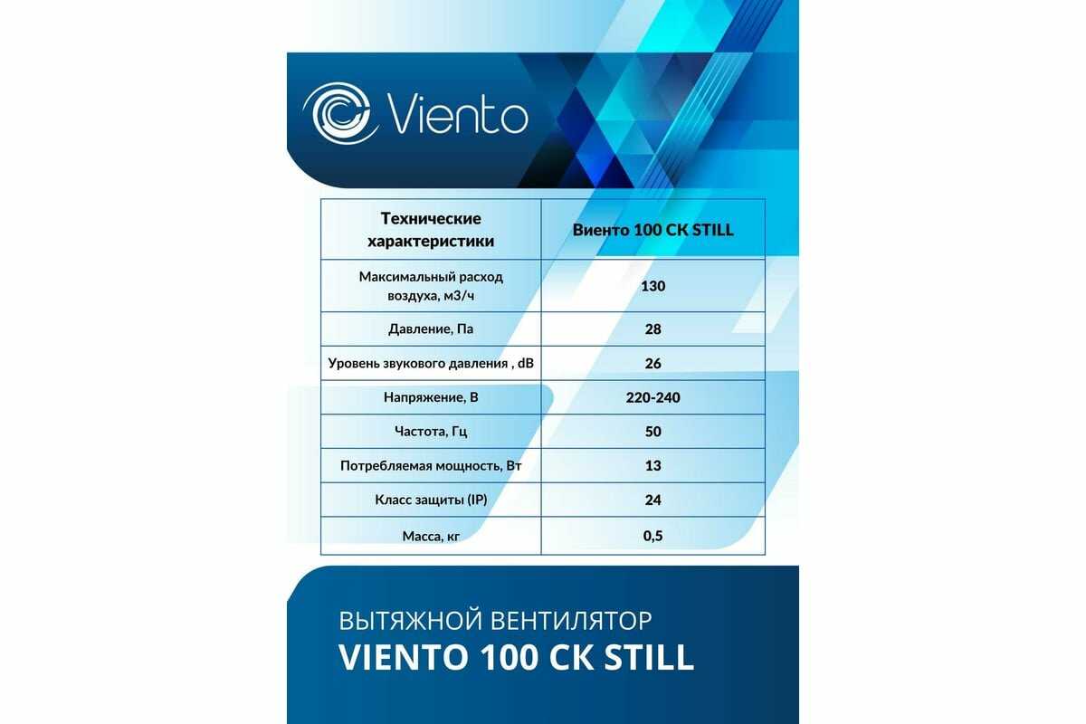 Осевой вытяжной вентилятор Viento Вентилятор (100СК) фотография 14