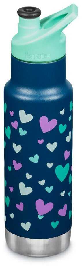 Детская термобутылка Klean Kanteen Insulated Kid Classic Narrow 12oz (355мл) Navy Hearts 1008873 фотография 1
