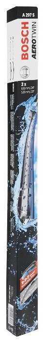 Щетка стеклоочистителя бескаркасная BOSCH Aerotwin A297S 600 мм / 500 мм, 2 шт. фотография 2