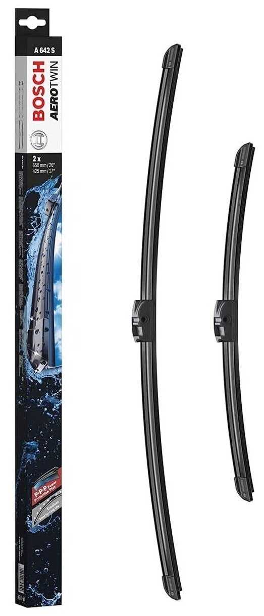 Щетка стеклоочистителя бескаркасная Bosch Aerotwin A642S, 2 шт. фотография 2