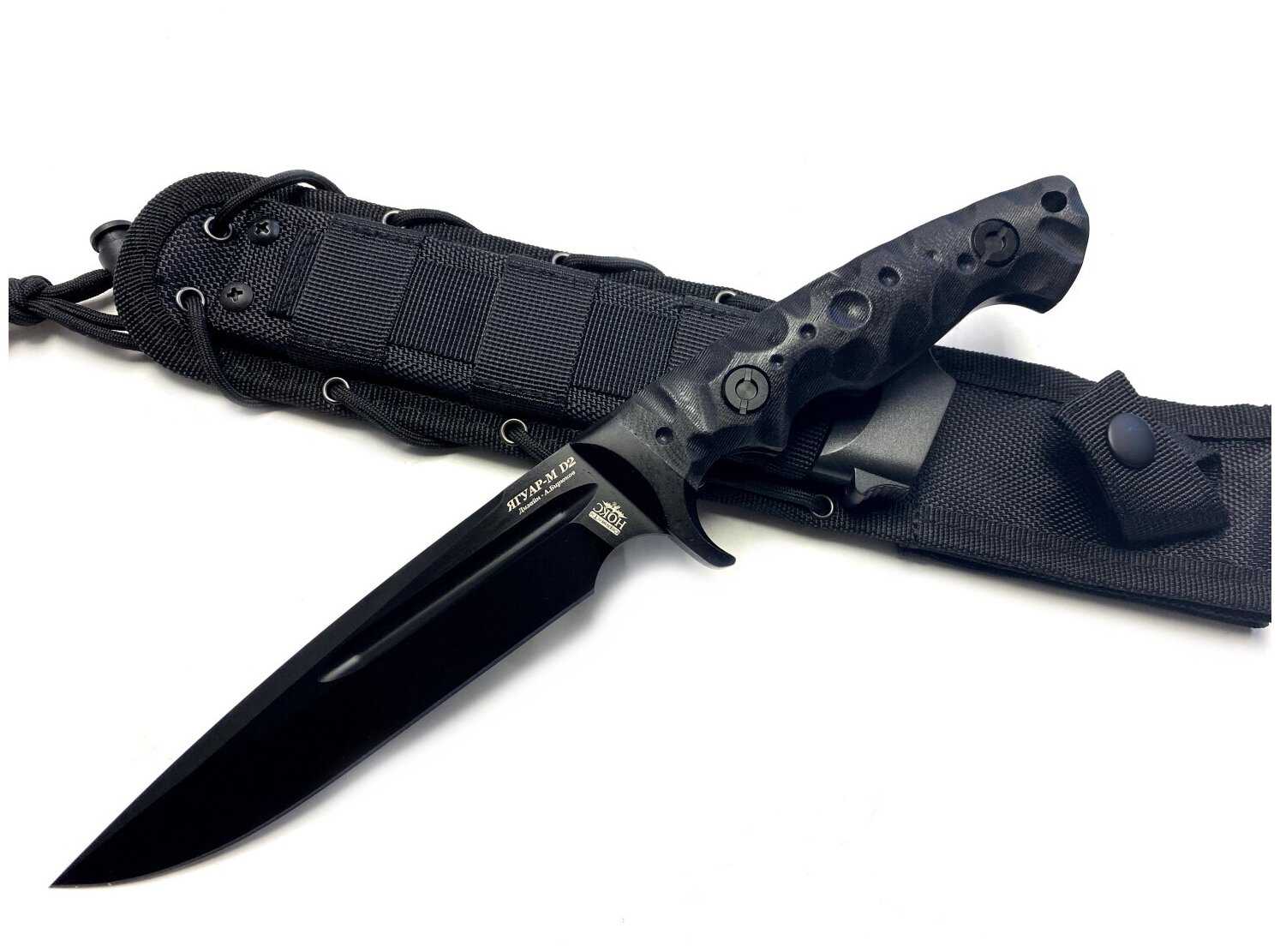 Нож нокс Ягуар-М D2 (602-700426) в подарочной коробке, мощный полевой нож, сталь D2