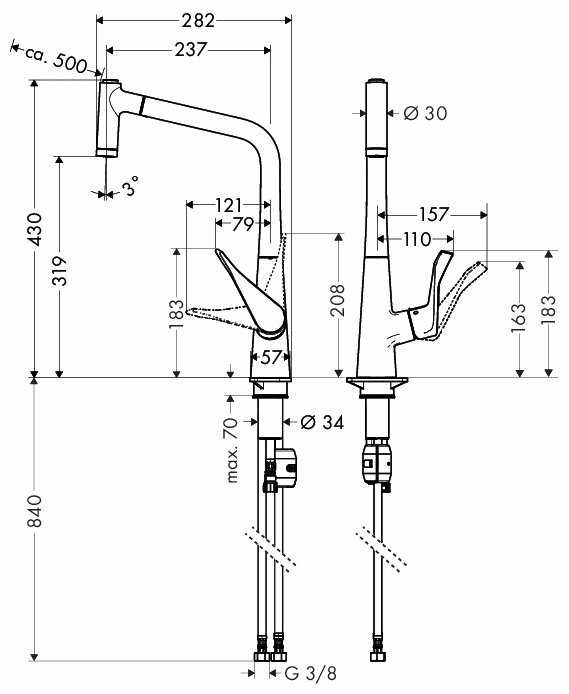 Смеситель для кухни (мойки) hansgrohe Metris 14820800, рычажный фотография 1