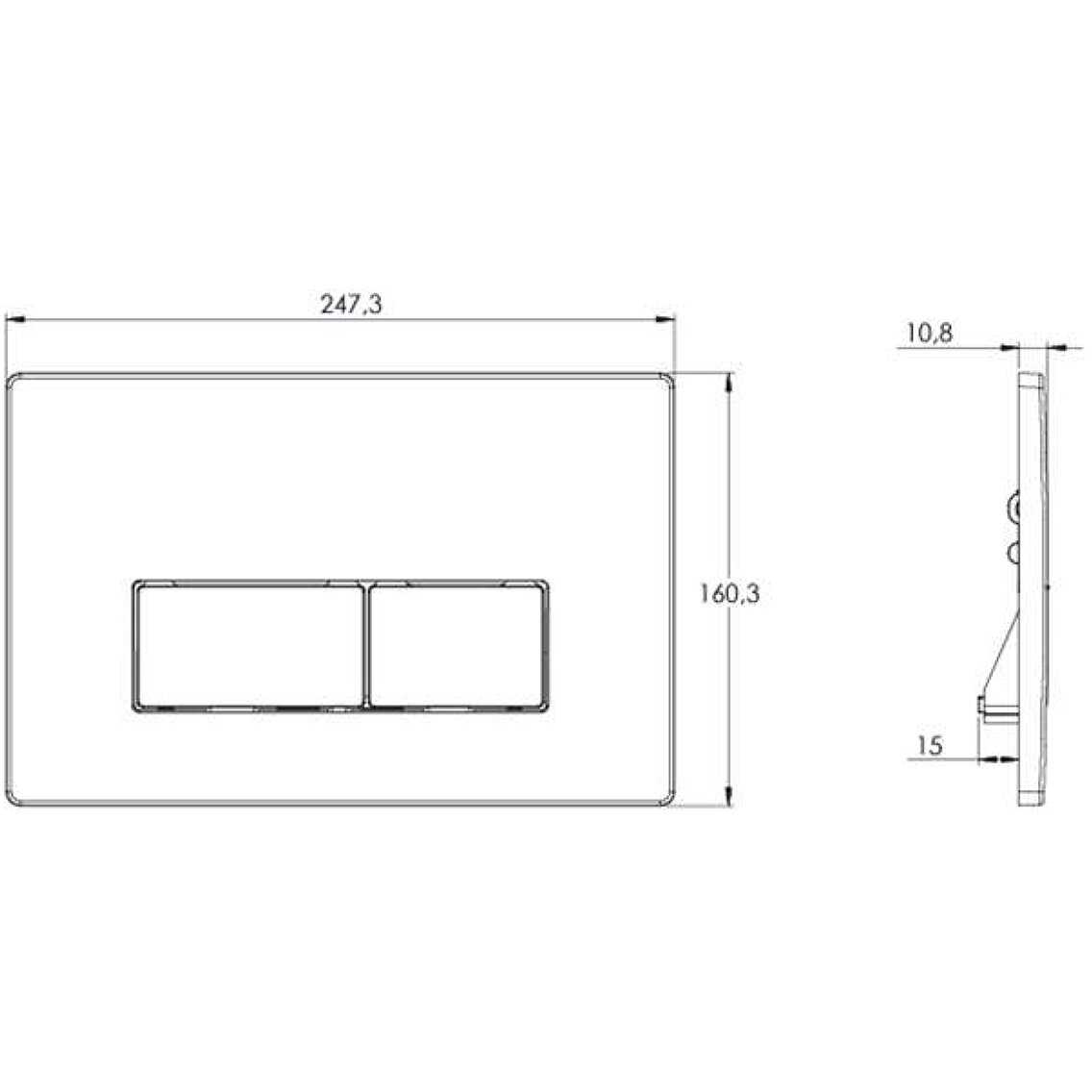 Кнопка смыва AZARIO Кнопка смыва двойная квадратная (AZ-8200-0090/AZ-P58-0130) фотография 1