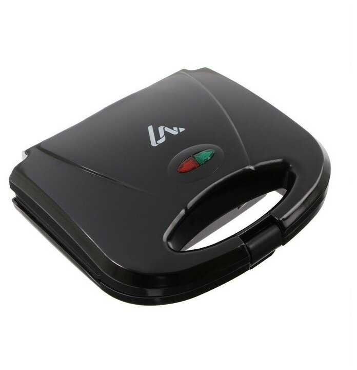 Электровафельница LuazON LT-09, 750 Вт, венские вафли, антипригарное покрытие, черная фотография 1