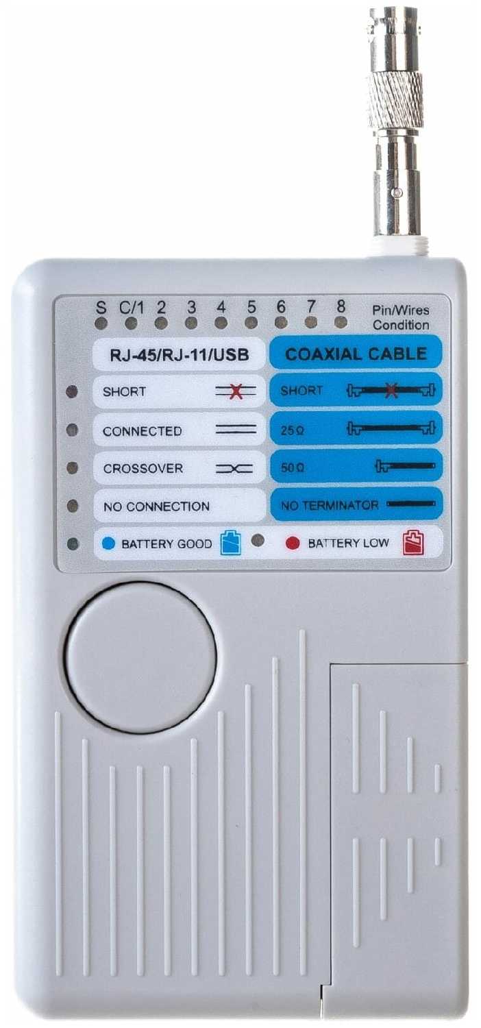 Тестер для проверки кабеля Rexant Тестер кабеля универсальный (HT-2468B) фотография 23