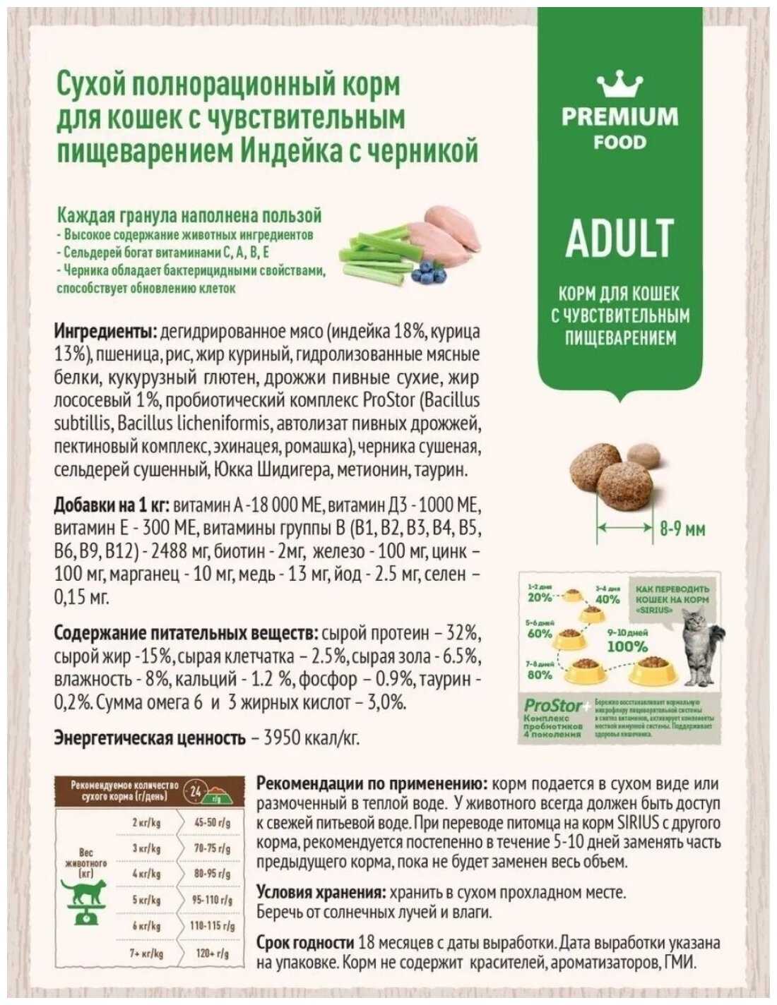 Корм для кошек Sirius Мясной рацион фотография 4