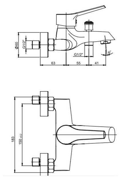 Смеситель для душа Paini Messina MECR111KM, рычажный фотография 4