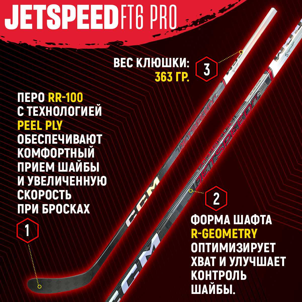 Клюшка хоккейная CCM JETSPEED FT6 PRO (HS) фотография 3