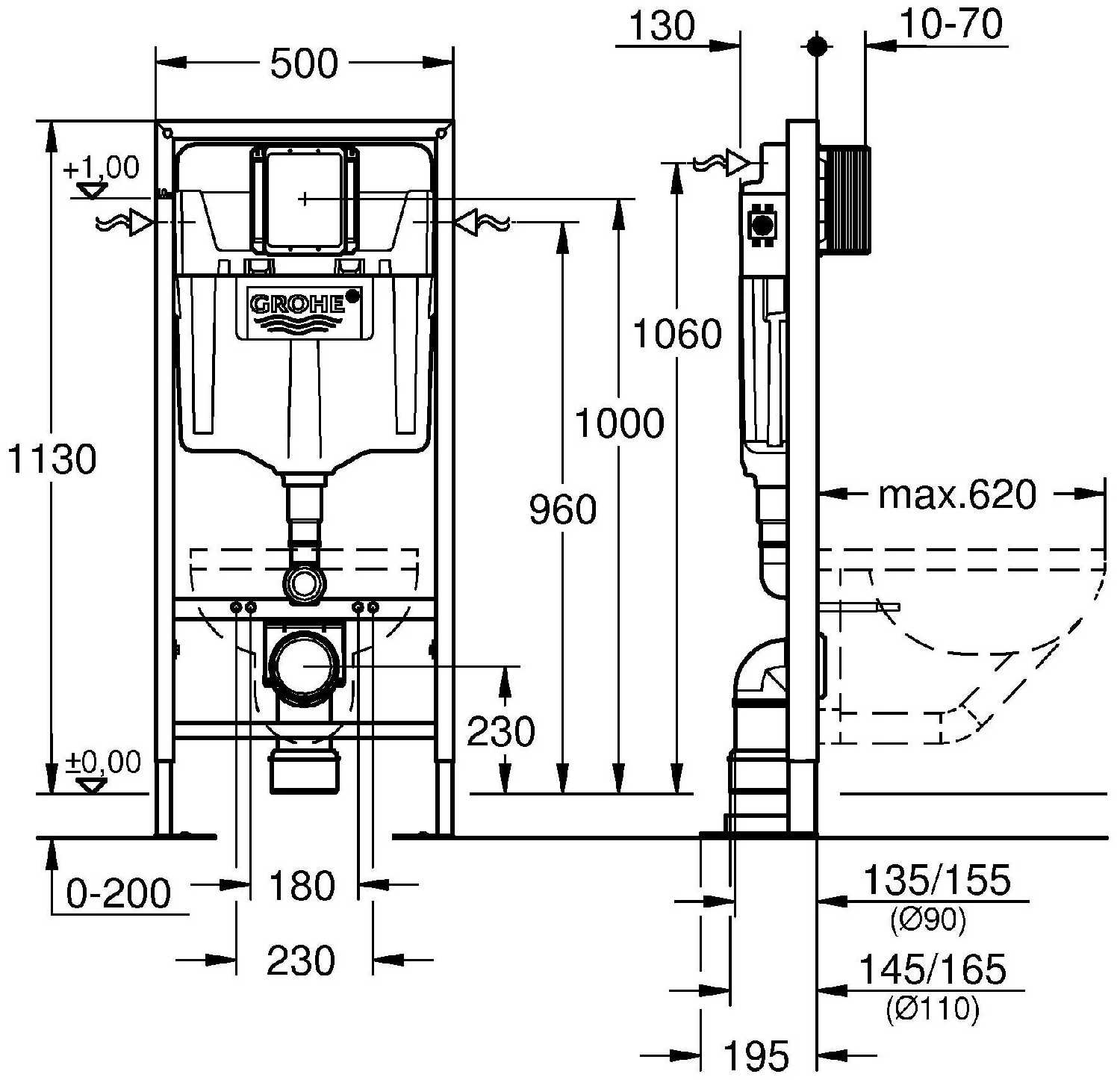 Рамная инсталляция Grohe Rapid SL (38584001) фотография 1