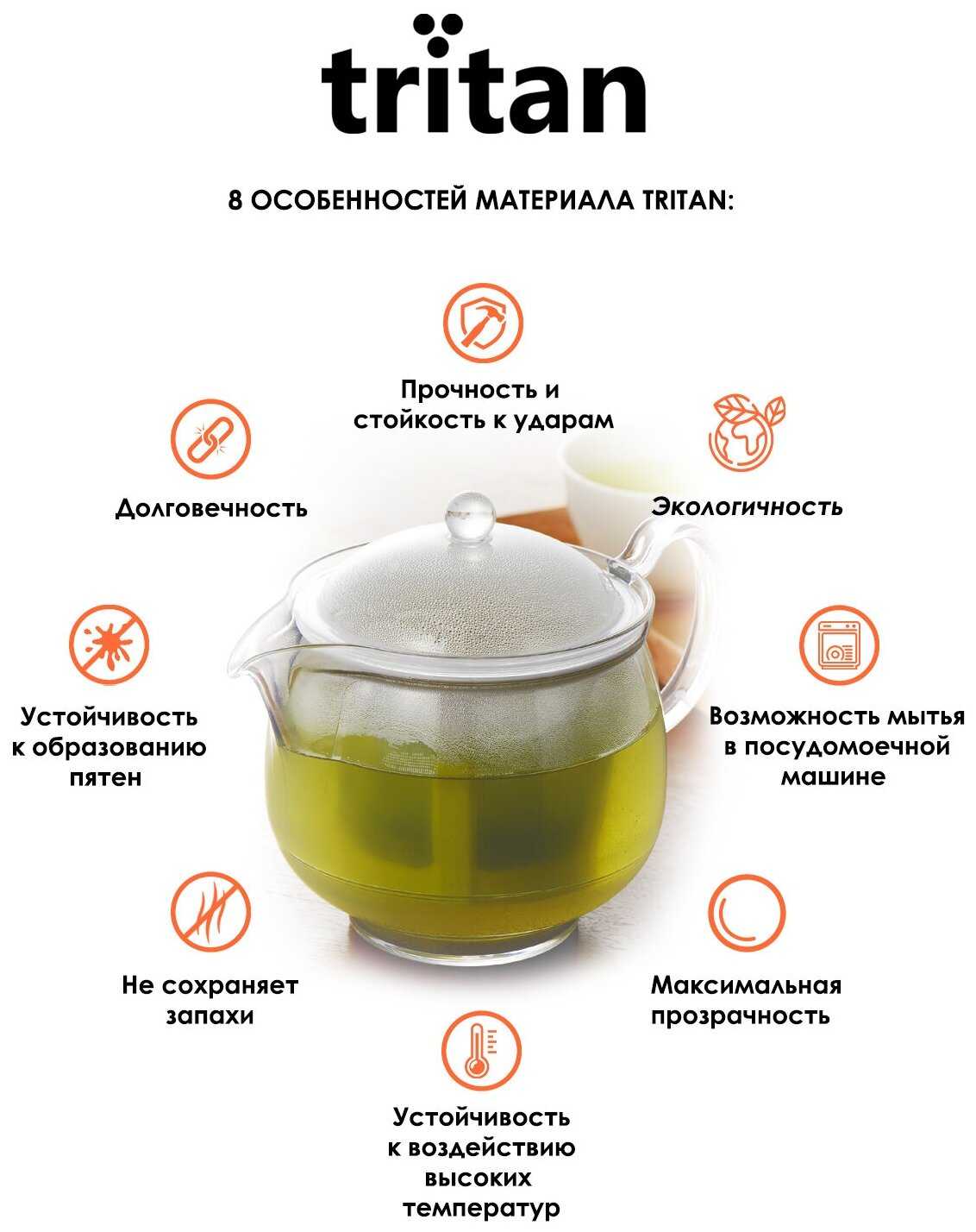Заварочный чайник с ручкой, крышкой и ситечком 730 мл, 16,8х11,9х13,5 см Akebono фотография 6