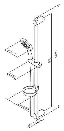 Душевой гарнитур AM.PM Bliss L F0153100, хром фотография 1