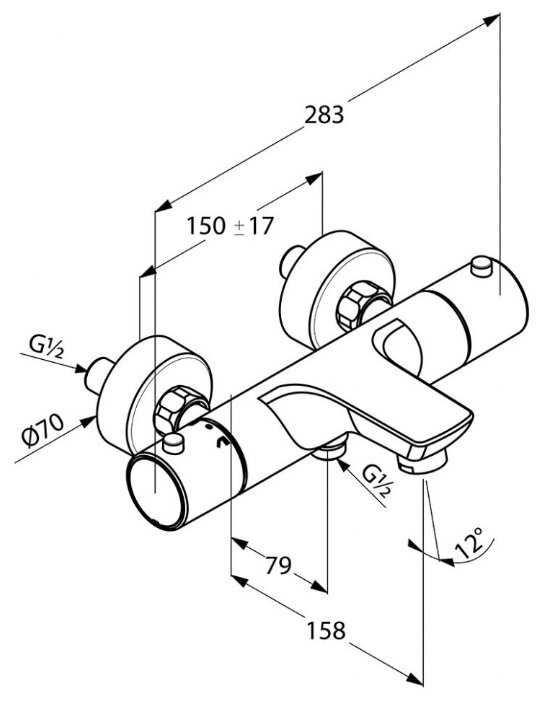 Термостат для душа KLUDI Objekta 352010538, рычажный фотография 2